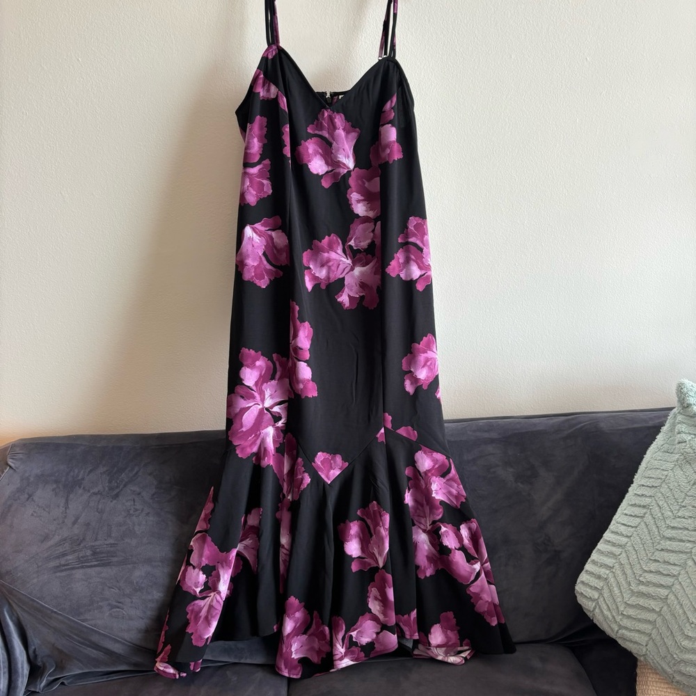 NEW Ava & VIV Mermaid Midi Dress Floral Sleeveless 1X Wedding Cocktail Valentine - Picture 4 of 10